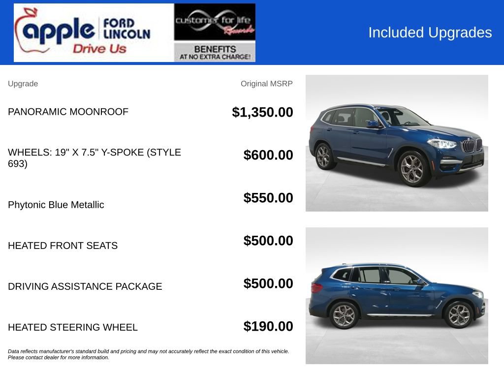 Used 2020 BMW X3 xDrive30i w/ Driving Assistance Package AWD/4WD image 4