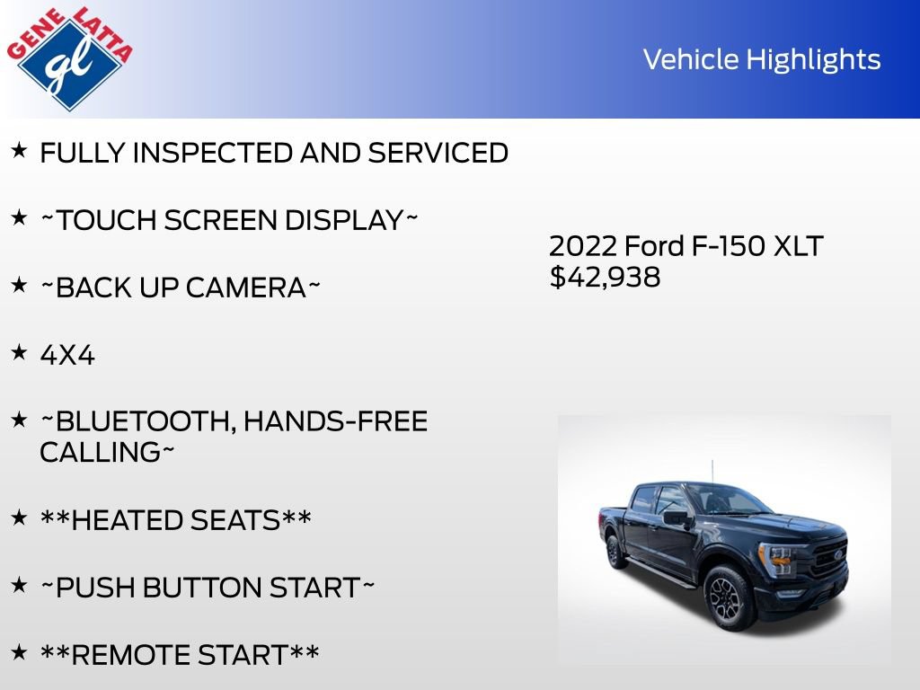 Certified 2022 Ford F150 XLT w/ Equipment Group 302A High AWD/4WD image 32