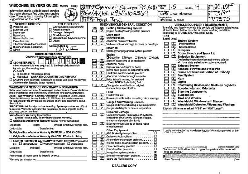 Used 2022 Chevrolet Equinox RS w/ Infotainment Package image 41