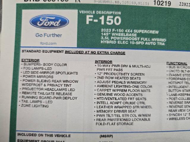 Certified 2023 Ford F150 Platinum w/ Equipment Group 701A High image 28