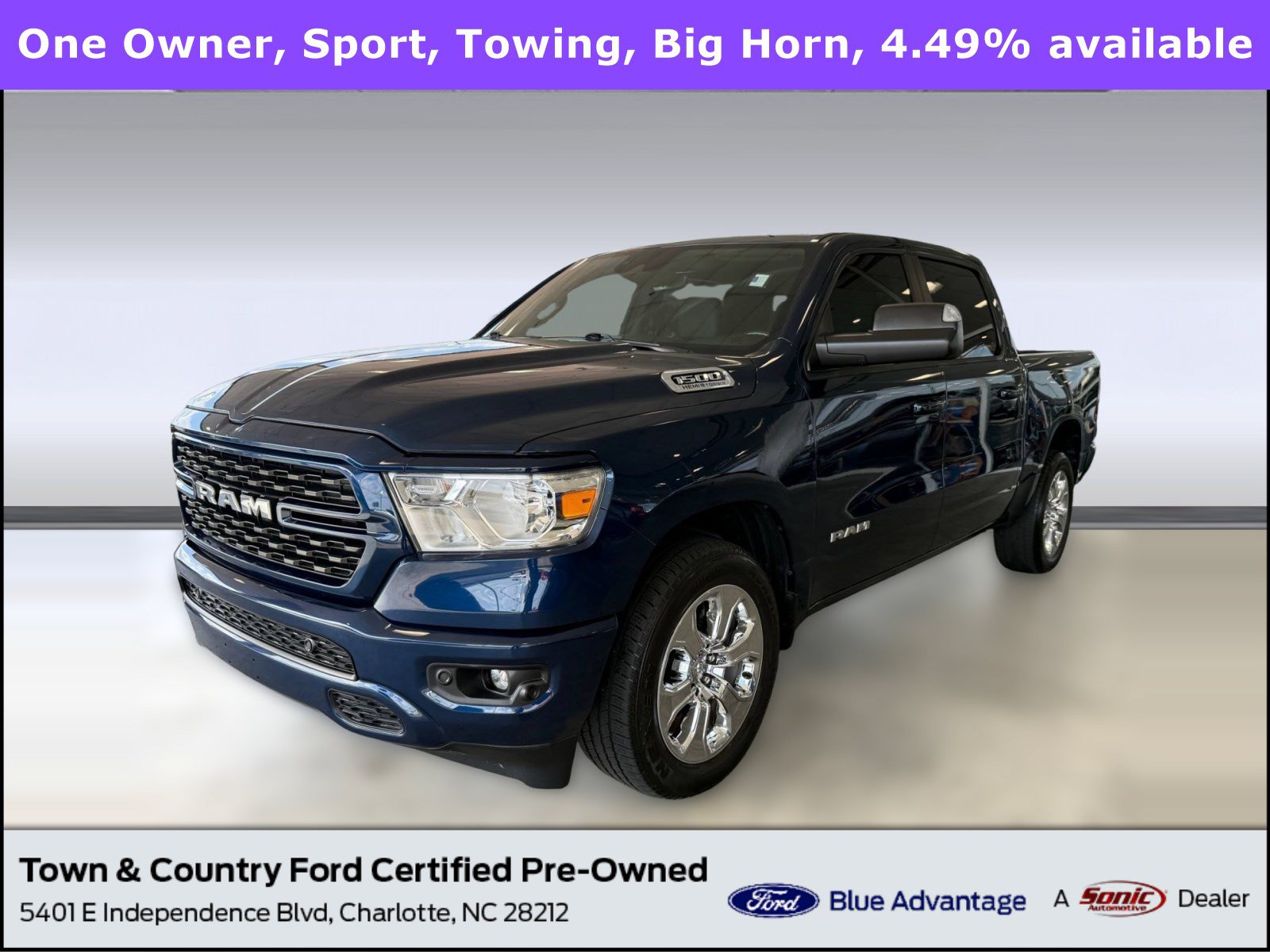 Used 2023 RAM 1500 Big Horn w/ Trailer Tow Group RWD image 1