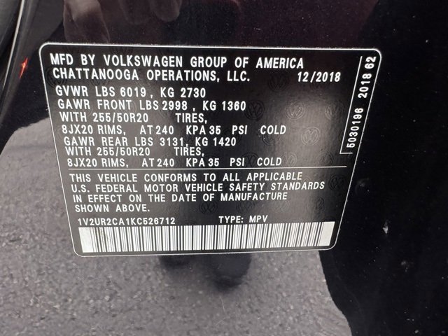 Used 2019 Volkswagen Atlas SE w/ Towing Package image 46