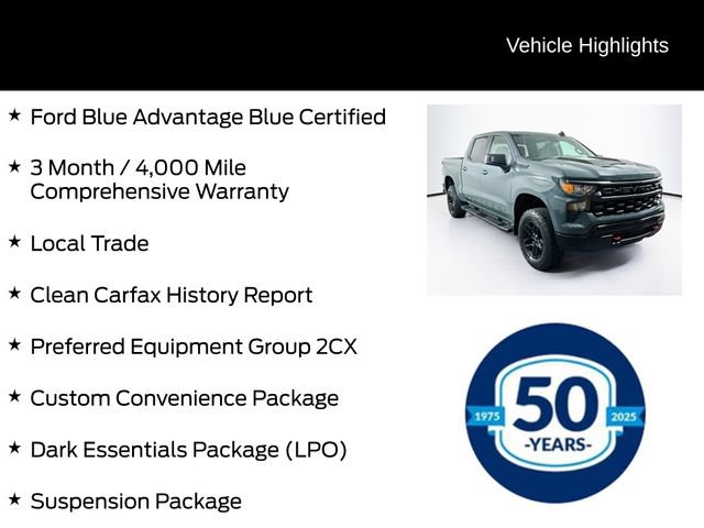 Used 2025 Chevrolet Silverado 1500 Custom Trail Boss w/ LPO, Dark Essentials Package AWD/4WD image 6