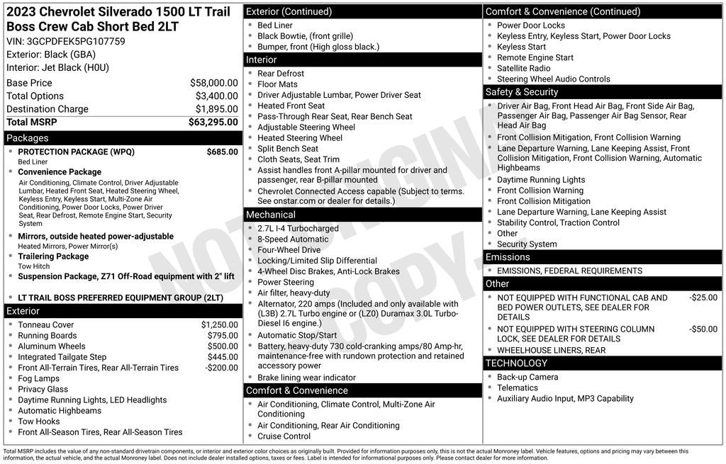 Used 2023 Chevrolet Silverado 1500 LT Trail Boss w/ Protection Package image 7