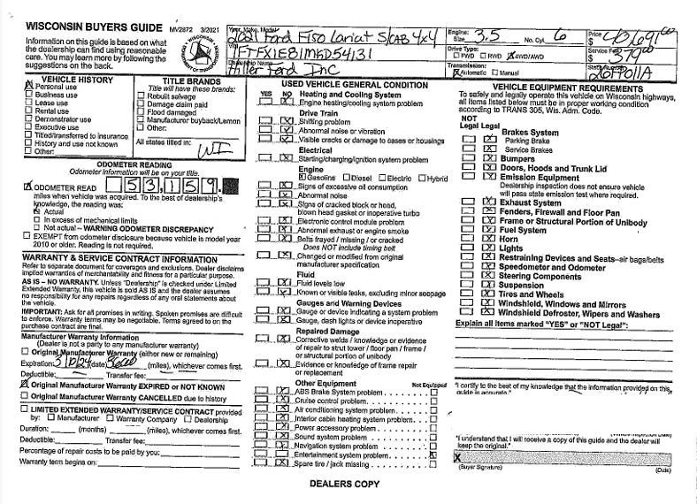 Certified 2021 Ford F150 Lariat w/ Equipment Group 502A High image 42