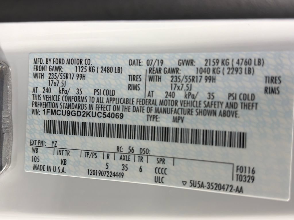 Certified 2019 Ford Escape SE image 9