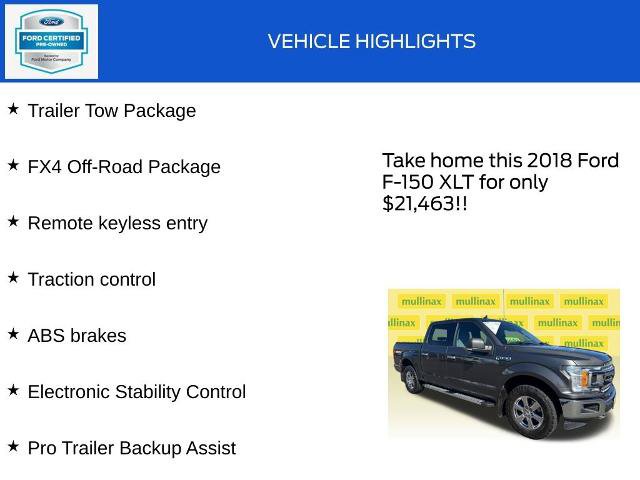 Certified 2018 Ford F150 XLT w/ Equipment Group 302A Luxury AWD/4WD image 18