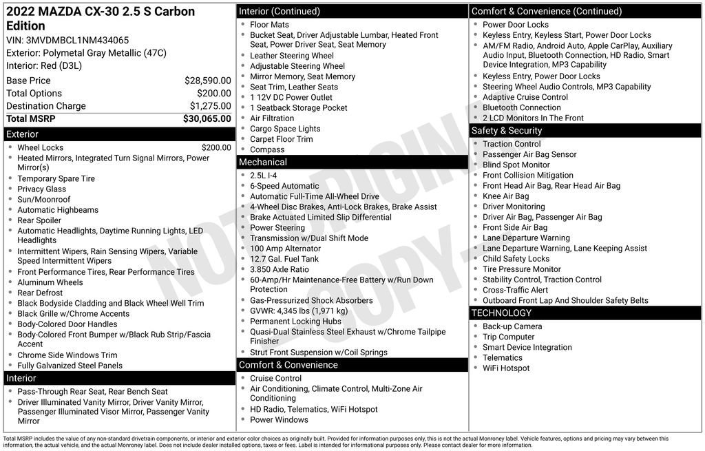 Used 2022 MAZDA CX-30 AWD 2.5 S w/ Preferred Package image 10
