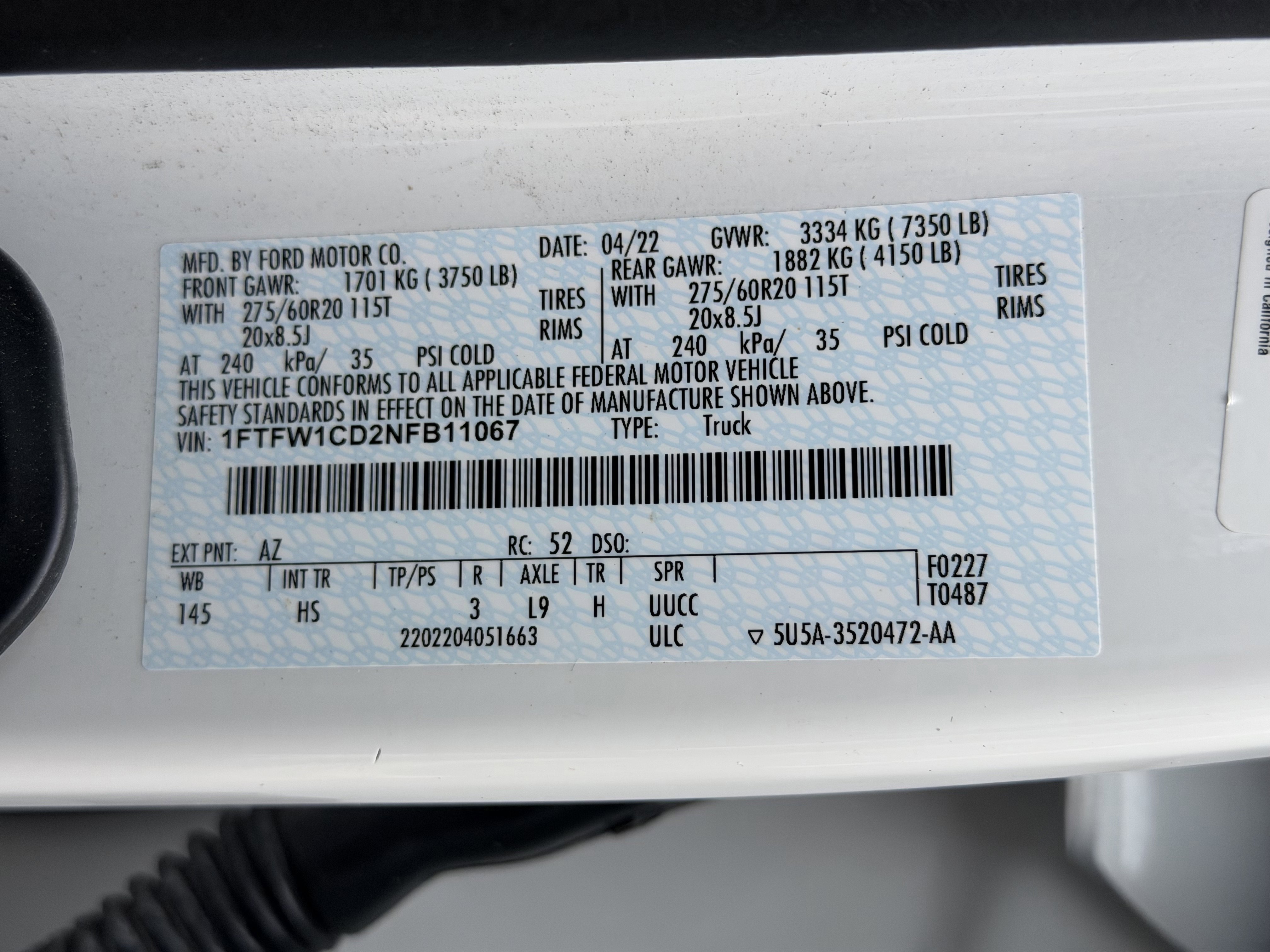 Certified 2022 Ford F150 Lariat w/ Equipment Group 502A High RWD image 35