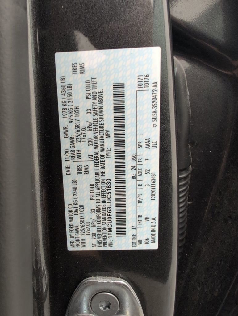 Certified 2020 Ford Escape S image 41