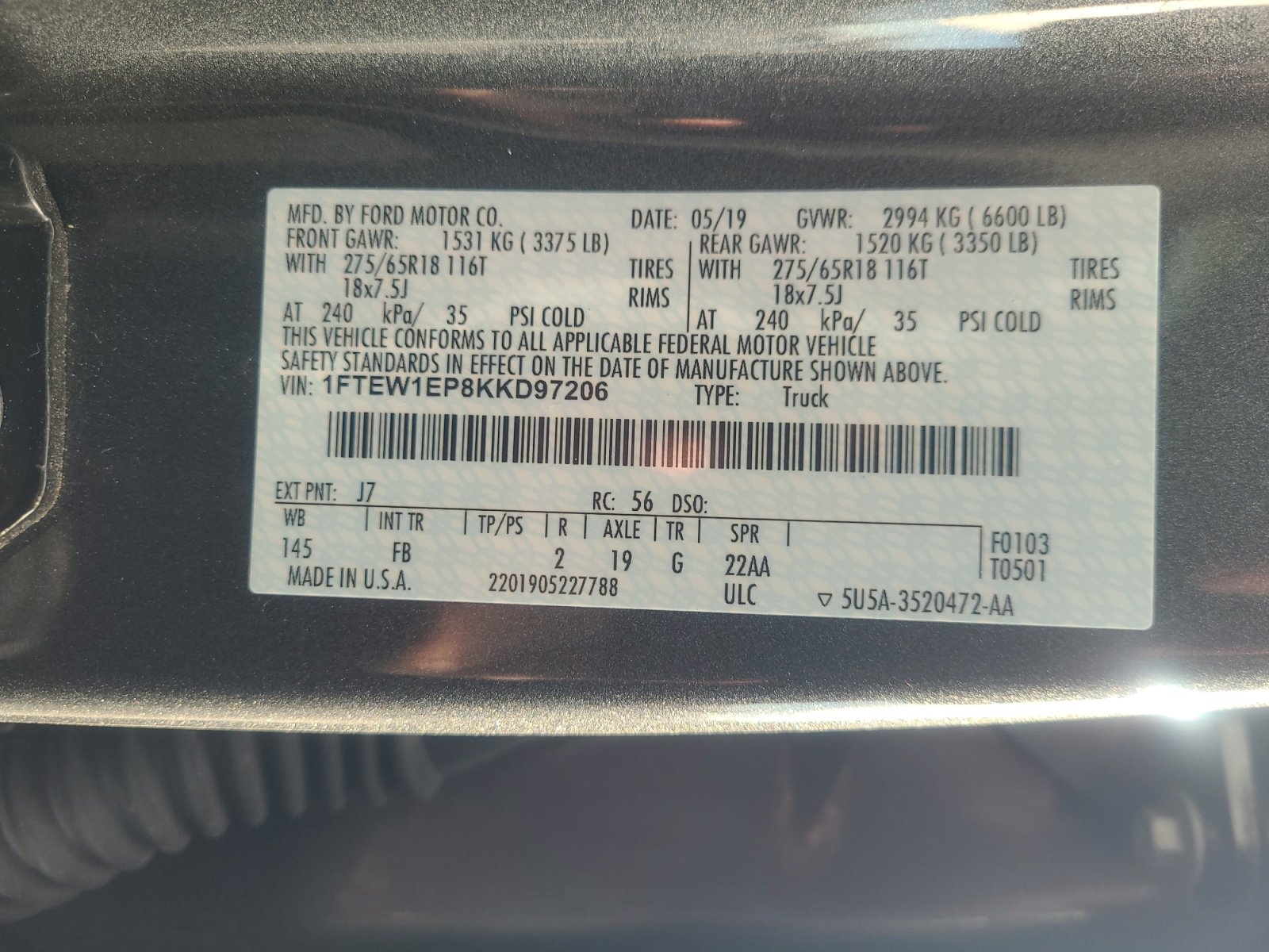 Certified 2019 Ford F150 XLT w/ Equipment Group 302A Luxury image 25