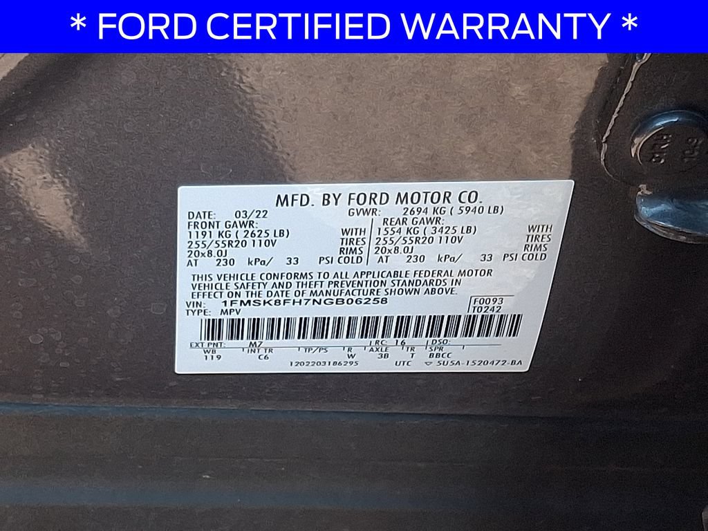 Certified 2022 Ford Explorer Limited AWD/4WD image 29