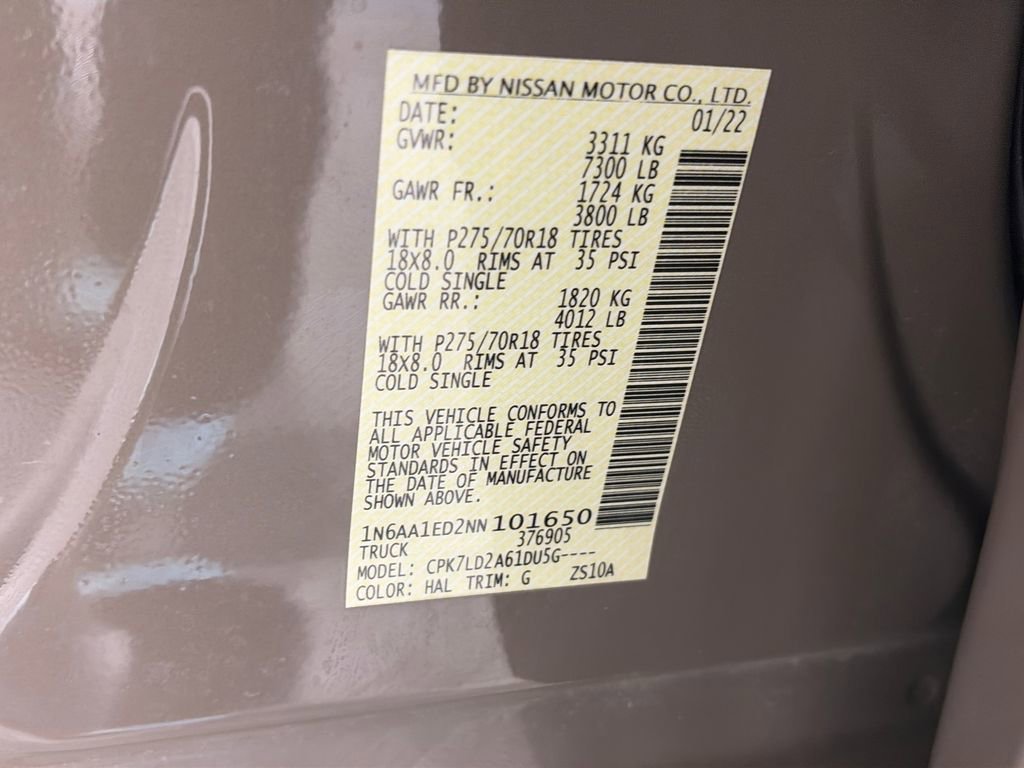 Used 2022 Nissan Titan PRO-4X w/ Pro-4x Convenience Package AWD/4WD image 9