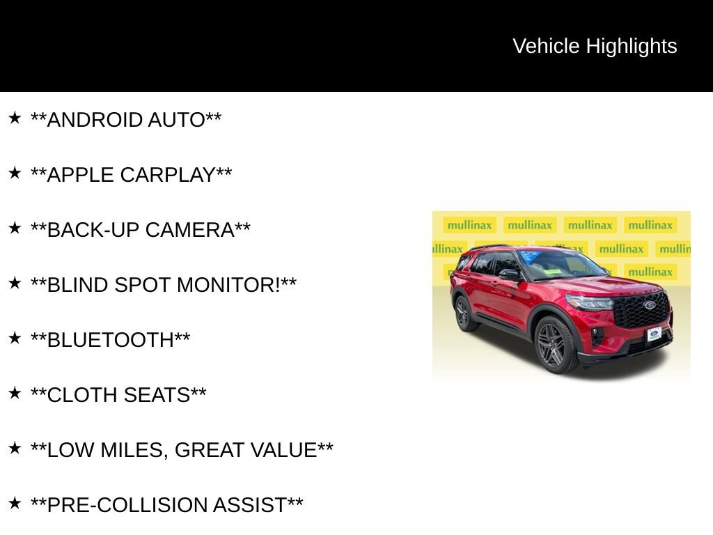 Certified 2025 Ford Explorer ST-Line w/ Premium Package RWD image 13