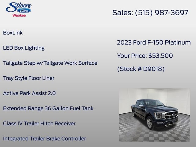 Certified 2023 Ford F150 Platinum w/ Equipment Group 701A High AWD/4WD image 27