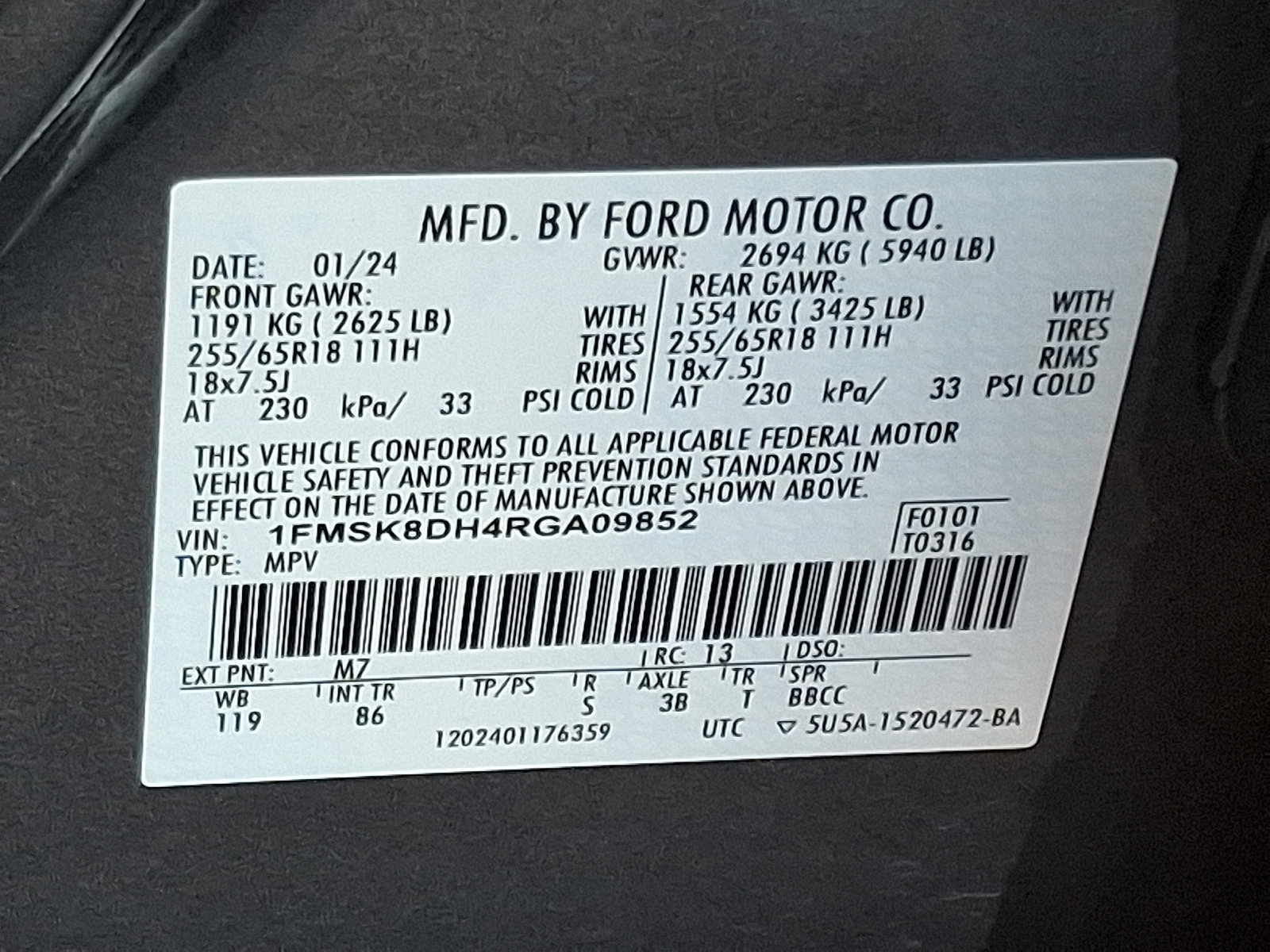 Certified 2024 Ford Explorer XLT image 27