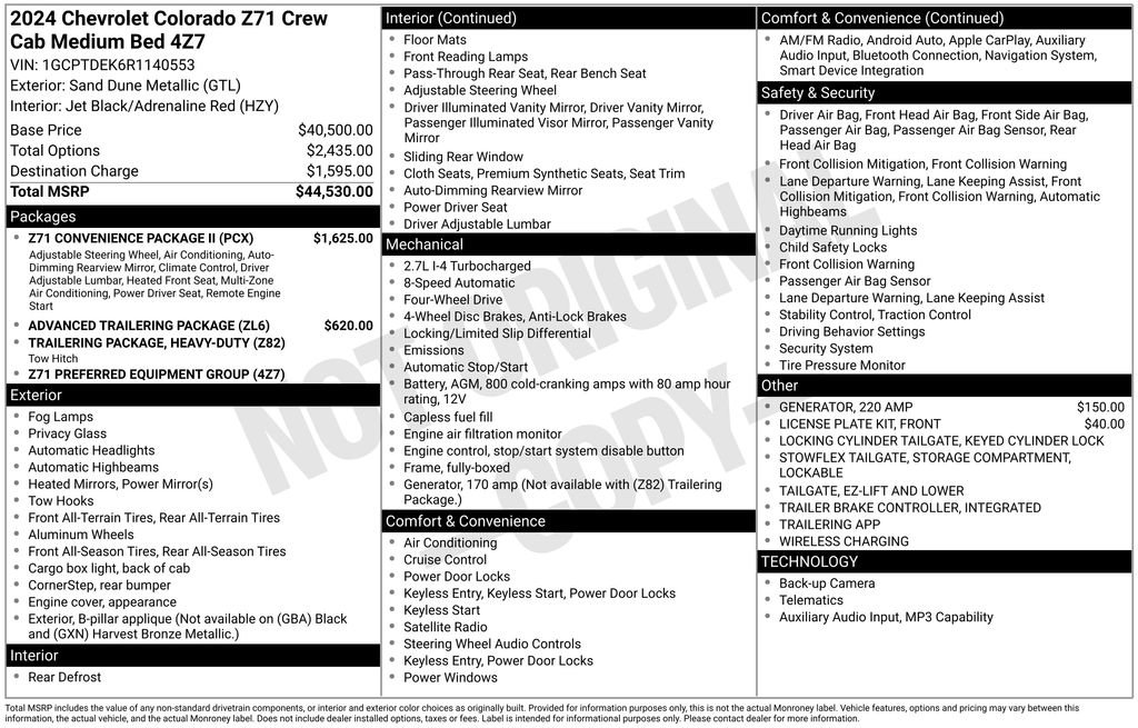 Used 2024 Chevrolet Colorado Z71 w/ Z71 Convenience Package 2 AWD/4WD image 36