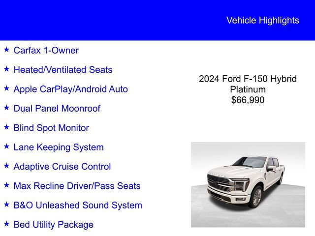 Certified 2024 Ford F150 Platinum w/ Equipment Group 703A Plus AWD/4WD image 2