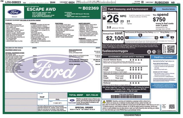 Certified 2024 Ford Escape ST-Line Select w/ Tech Pack #1 AWD/4WD image 23