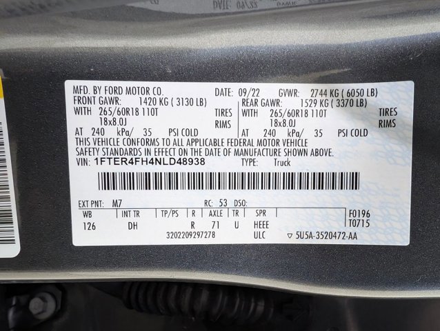 Certified 2022 Ford Ranger Lariat w/ Equipment Group 501A High image 9