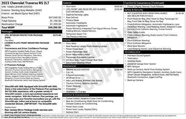 Used 2023 Chevrolet Traverse RS AWD/4WD image 6
