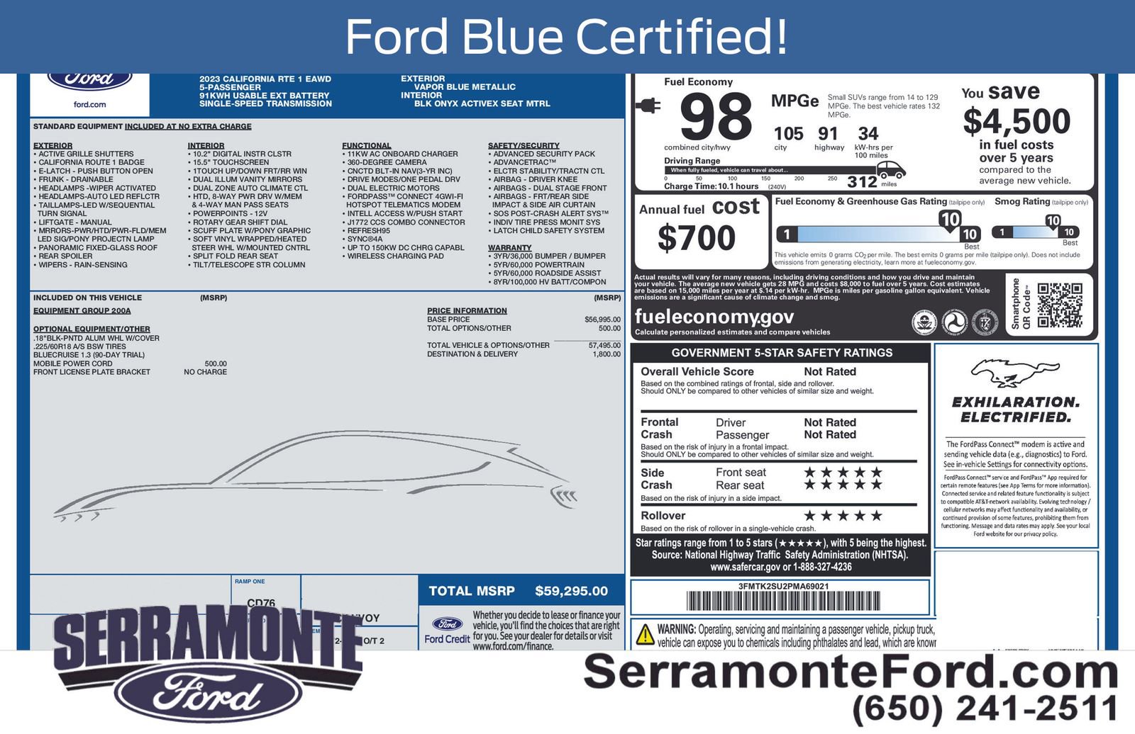 Certified 2023 Ford Mustang Mach-E California Route 1 AWD/4WD image 16