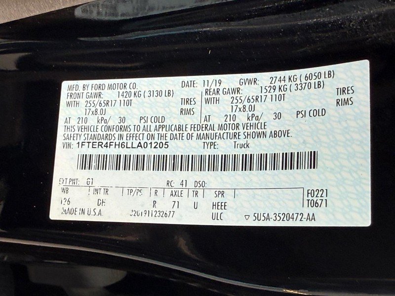 Certified 2020 Ford Ranger Lariat w/ Equipment Group 501A Mid AWD/4WD image 33