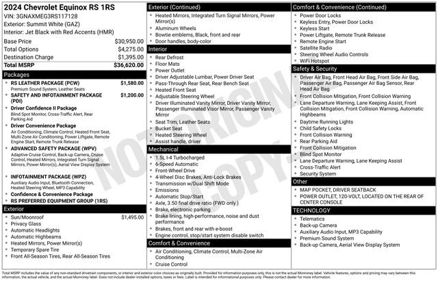 Used 2024 Chevrolet Equinox RS w/ RS Leather Package FWD image 16