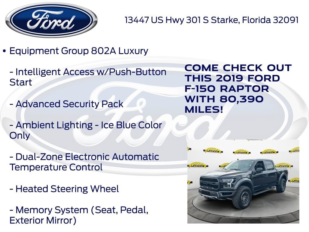 Certified 2019 Ford F150 Raptor w/ Equipment Group 802A Luxury AWD/4WD image 32