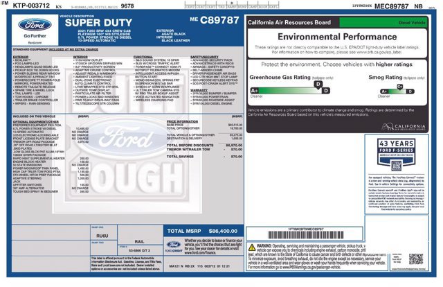 Certified 2021 Ford F250 Platinum w/ Tremor Off-Road Package AWD/4WD image 2