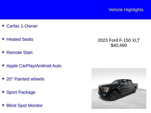 Certified 2023 Ford F150 XLT w/ Equipment Group 302A High AWD/4WD image 3