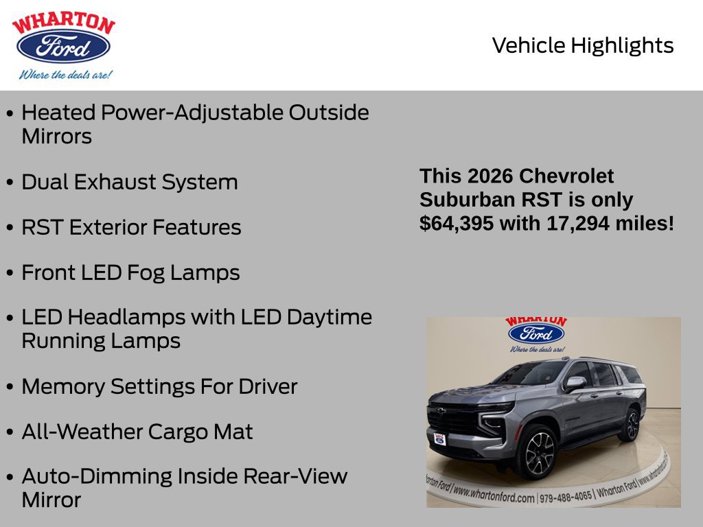 Used 2026 Chevrolet Suburban RST w/ Comfort Package RWD image 31