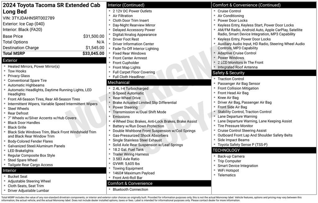 Used 2024 Toyota Tacoma SR RWD image 5