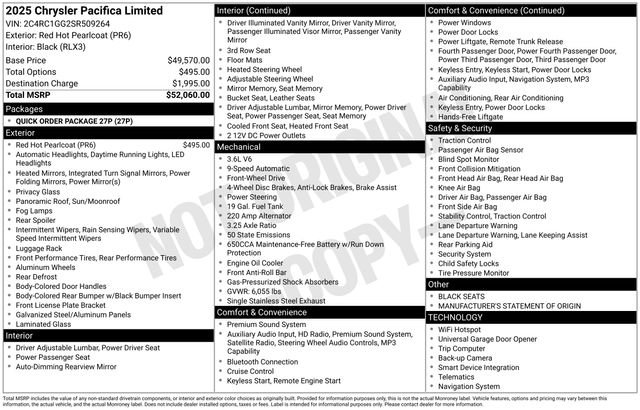 Used 2025 Chrysler Pacifica Limited FWD image 11