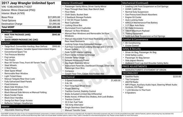 Used 2017 Jeep Wrangler Unlimited Sport w/ Max Tow Package image 17