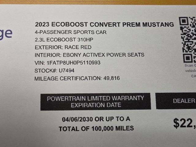 Certified 2023 Ford Mustang Convertible RWD image 25