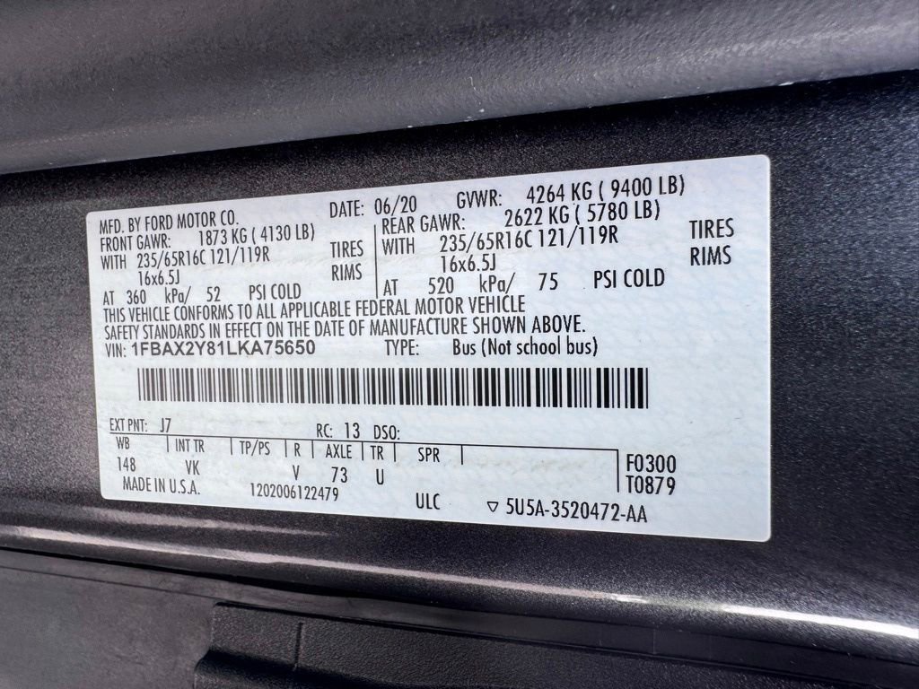 Certified 2020 Ford Transit 350 XL RWD image 36