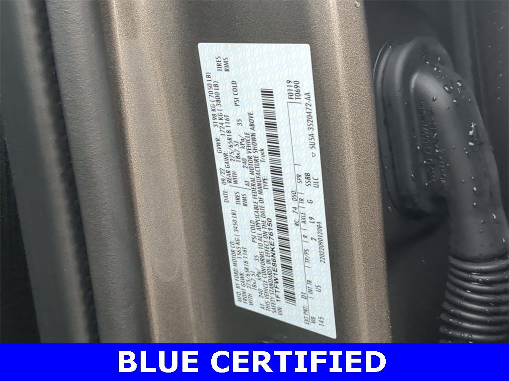 Certified 2022 Ford F150 XLT w/ Equipment Group 302A High image 32