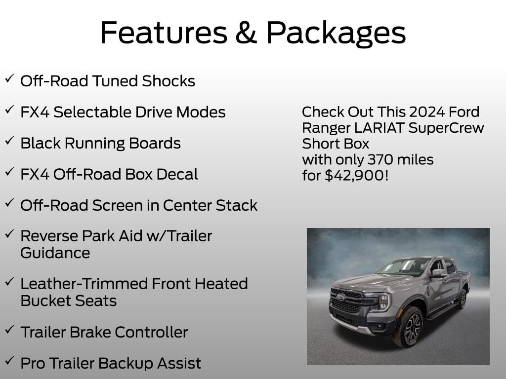 Certified 2024 Ford Ranger Lariat w/ FX4 Off-Road Package AWD/4WD image 8