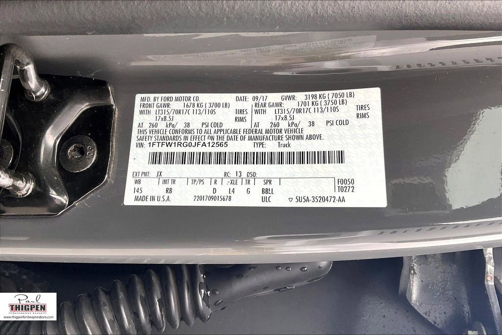 Certified 2018 Ford F150 Raptor w/ Equipment Group 802A Luxury image 35