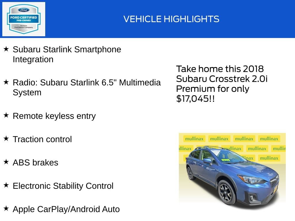 Used 2018 Subaru Crosstrek 2.0i Premium w/ Popular Package #2 AWD/4WD image 18