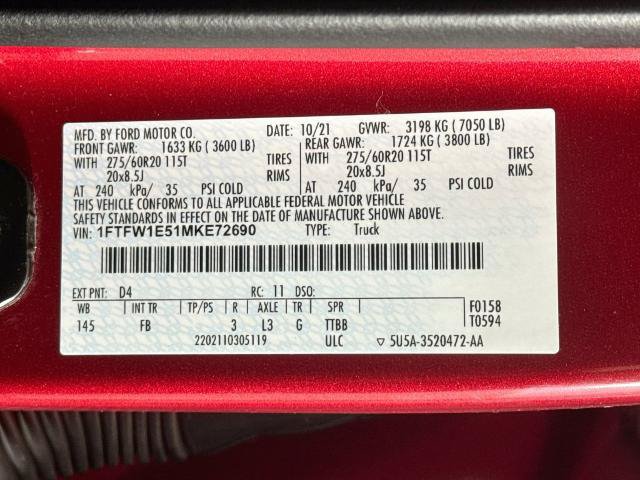 Certified 2021 Ford F150 XLT w/ Equipment Group 302A High AWD/4WD image 35