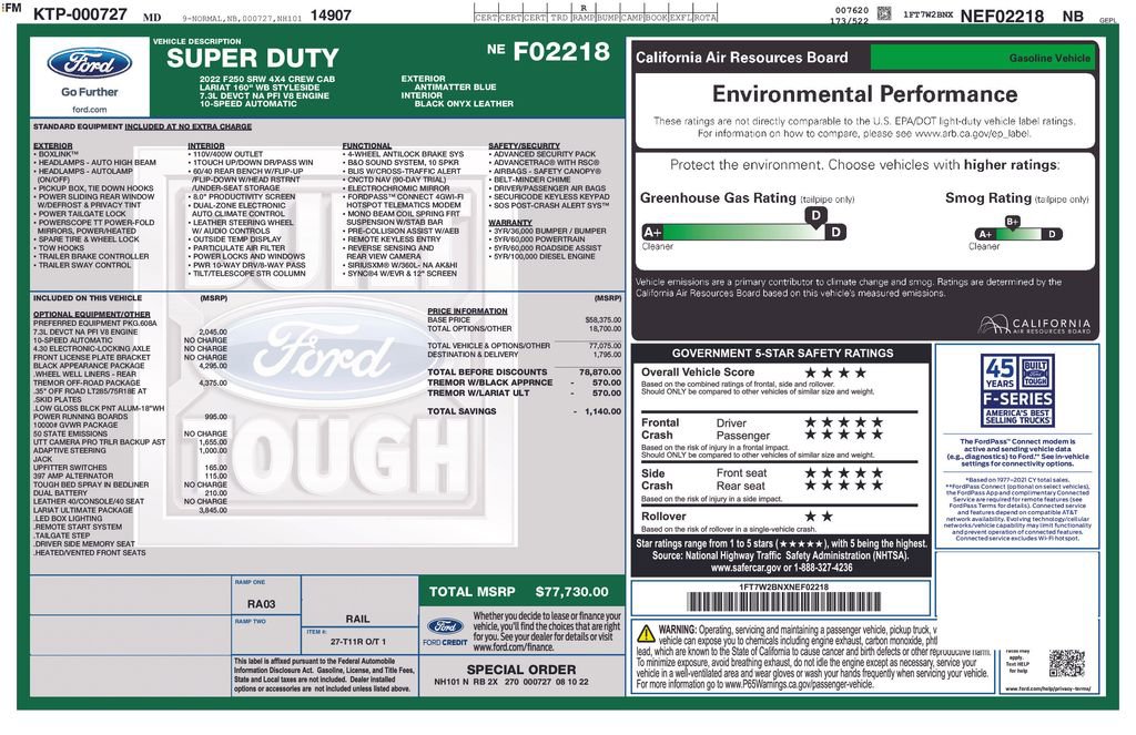 Certified 2022 Ford F250 Lariat w/ Tremor Off-Road Package AWD/4WD image 15