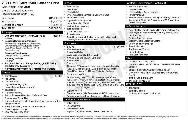 Used 2021 GMC Sierra 1500 Elevation w/ LPO, GMC Protection Package image 28