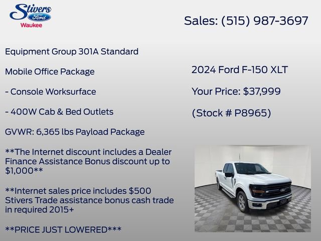 Certified 2024 Ford F150 XLT w/ Mobile Office Package RWD image 8