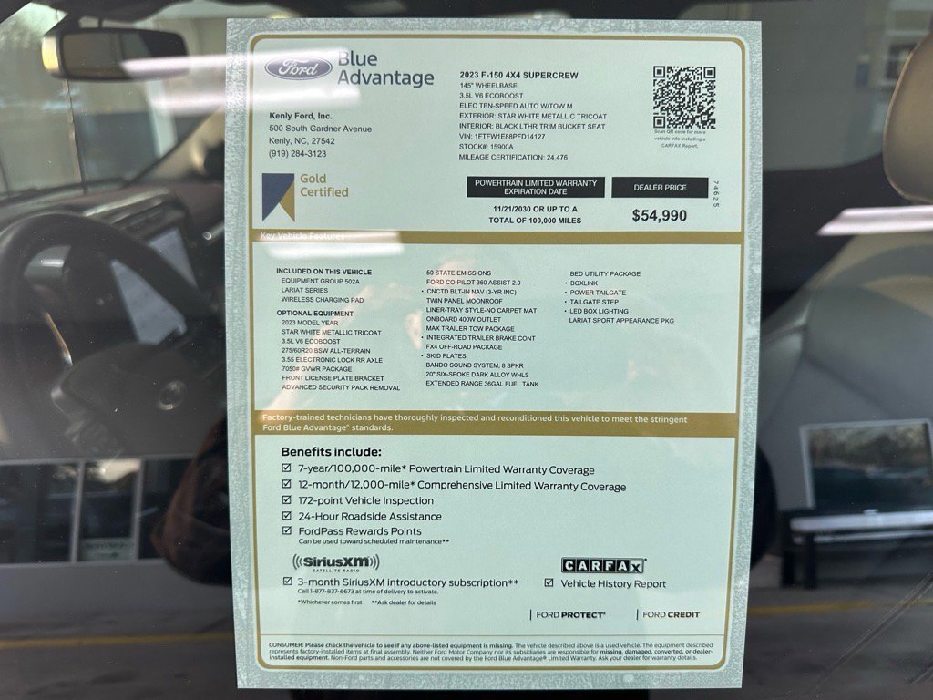 Certified 2023 Ford F150 Lariat w/ Equipment Group 502A High image 11