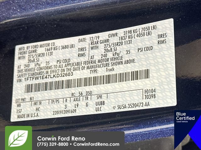 Certified 2020 Ford F150 Lariat w/ Equipment Group 502A Luxury AWD/4WD image 39