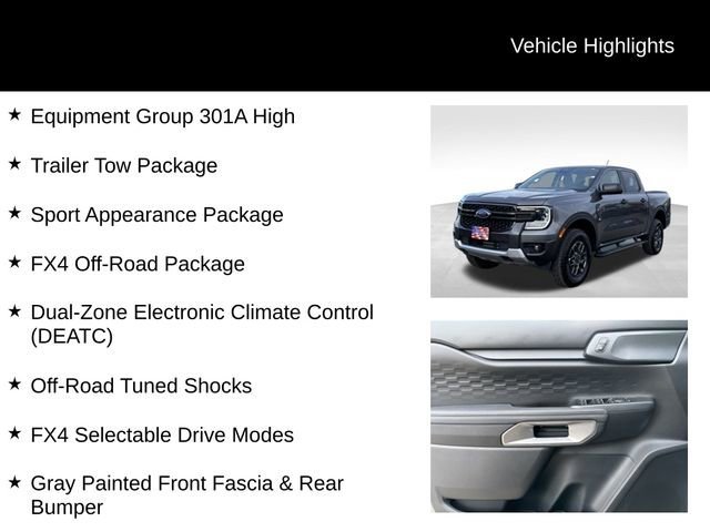 Certified 2025 Ford Ranger XLT w/ Equipment Group 301A High image 10