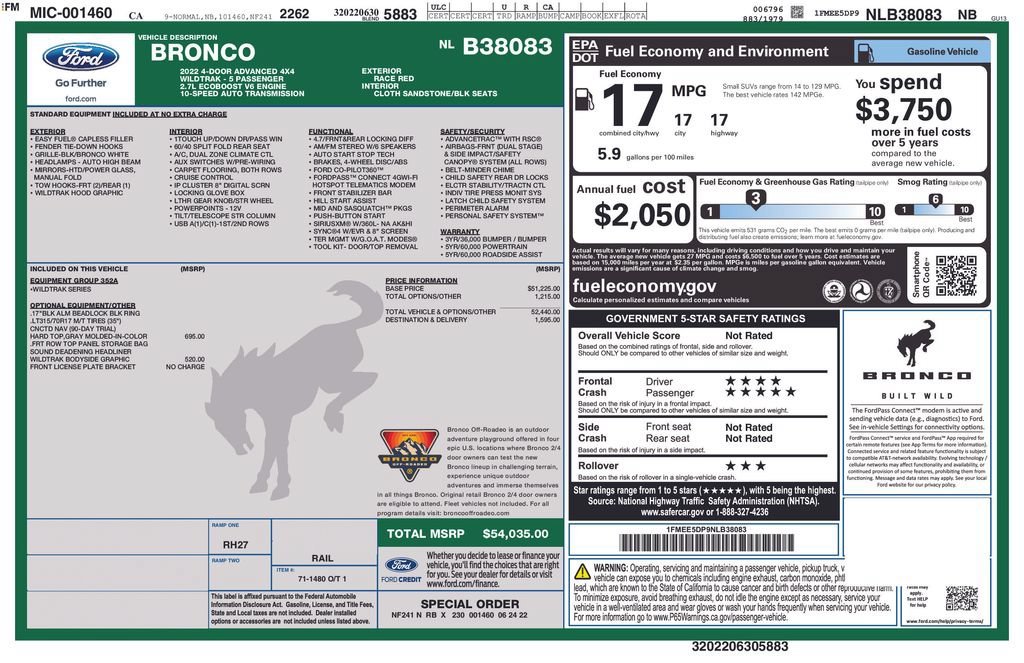 Certified 2022 Ford Bronco Wildtrak AWD/4WD image 6