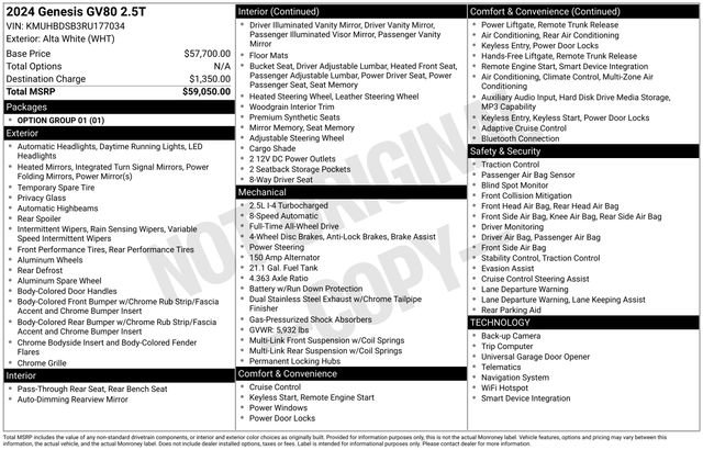 Used 2024 Genesis GV80 2.5T AWD/4WD image 4